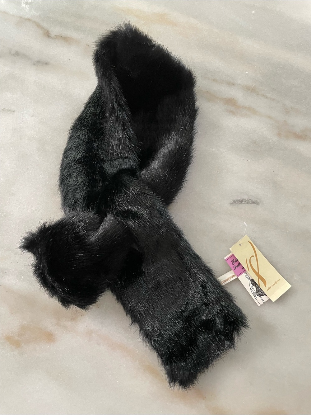 NWT Black Faux Fur Scarf Wrap - Women's Accessory